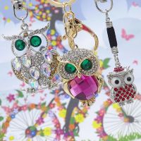 XDPQQ Jewelry Keychain Owl Keyring Stereo Crystal Jewelry Gift Wallet Car Pendant Men and women Joker Pendant Factory Direct Key Chains