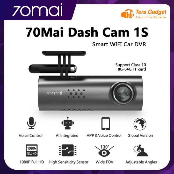 จัดส่งรวดเร็ว-ศูนย์ไทย-70mai-dash-cam-1s-english-car-camera-กล้องติดรถยนต์-กล้องหน้ารถ-พร้อม-wifi-สั่งการด้วยเสียง-voice-command-มุมมองกล้อง-130-wide-angle-view-70-mai-1s-by-tera-gadget