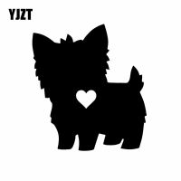 YJZT 13.1X14.5CM Yorkie Little Heart Vinyl Decal Yorkshire Terrier Cute Car Sticker Dog Black/Silver C24-1382 Key Chains