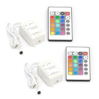 2X 24 Button Wireless RGB LED Light Controller Ir Remote 12V Dimmer