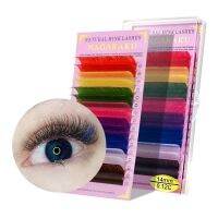 NAGARAKU 16rows macaron 8 Colors Rainbow Colored Eyelash Extension Faux Mink color eyelashes colorful eyelash maquiagem cilios Cables Converters