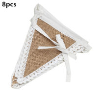 2M Vintage Jute Hessian Burlap Bunting แบนเนอร์พื้นหลังชนบทงานแต่งงานธงเทศกาล Party อุปกรณ์ตกแต่ง 5BB5779-Lusier