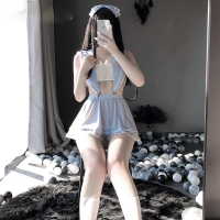 Woman Lingerie 2021 y Lace Hollow Tube Top Sailor Collar Short Skirt Maid Outfit Two-dimensional Girl American Clothing