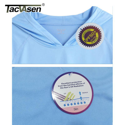 HotTACVASEN UPF 50 Sun Protection เสื้อยืดบุรุษแขนยาว Hoodie Casual Quick Dry T เสื้อกลางแจ้ง Hike กีฬา Run Pullover Tops
