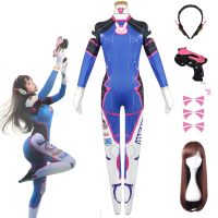 บอดี้สูทชุดเสื้อผ้า Zentai เครื่องแต่งกายคอสเพลย์ Dva เกมอนิเมะพิมพ์3D จั๊มป์สูทผ้าสแปนเด็กซ์เกมสำหรับผู้หญิง D.va Cos