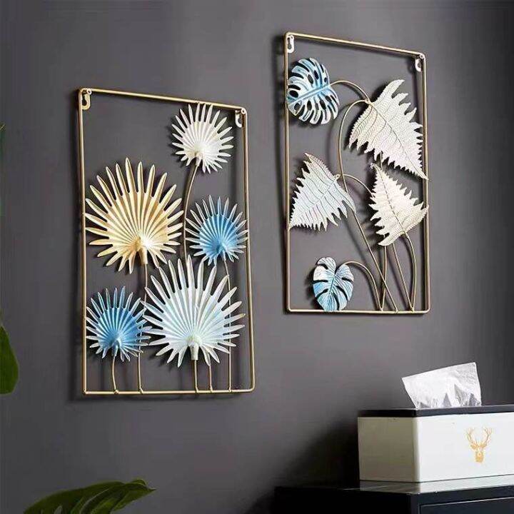 Metal Wall Decor With Square Frame Leaf Art Gold Framed Leaves Artwork