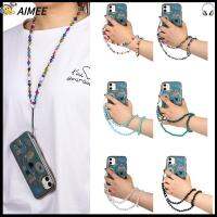 AIMEE แฟชั่น คริสตัลประดิษฐ์ สีสัน สายห้อยเคสโทรศัพท์มือถือ สายคล้องโทรศัพท์มือถือ ห่วงโซ่โทรศัพท์ เชือกแขวนโทรศัพท์