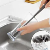 Efficient Kitchen Baby Bottle Brush Silicone Milk Bottle Brush 360 Long Handle Cup Brush Household Cleaning Brush Bottle Brush Cleaning Tools