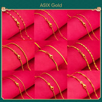 ASIX GOLD สร้อยคอทองคำ 24K สำหรับผู้หญิง  สร้อยคอทองคำเรียบง่ายแฟชั่นเกาหลี หลายสไตล์ ไม่ดำ ไม่ลอก