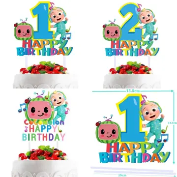 Cocomelon® 2nd Birthday Cake Topper - Cocomelon Theme Birthday Decorations  | Cocomelon Cake Toppers for Cake Decoration 2 Years | Cocomelon 2nd  Birthday Decoration | Happy Birthday Cake Topper by Party Propz :