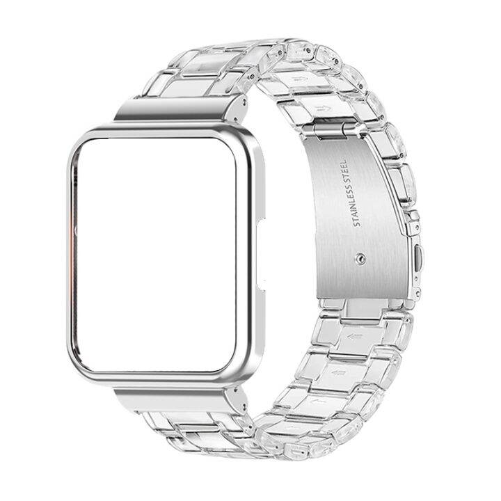 lz-clear-resin-strap-case-protector-for-xiaomi-redmi-watch-2-lite-watchband-for-mi-watch-2-lite-bracelet-metal-cover-bumper-frame