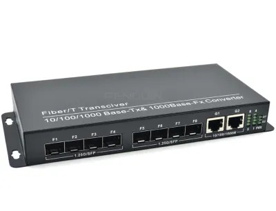 SFP Switch 8 Port (1.25G) + 2 Gigabit Ethernet Uplink
