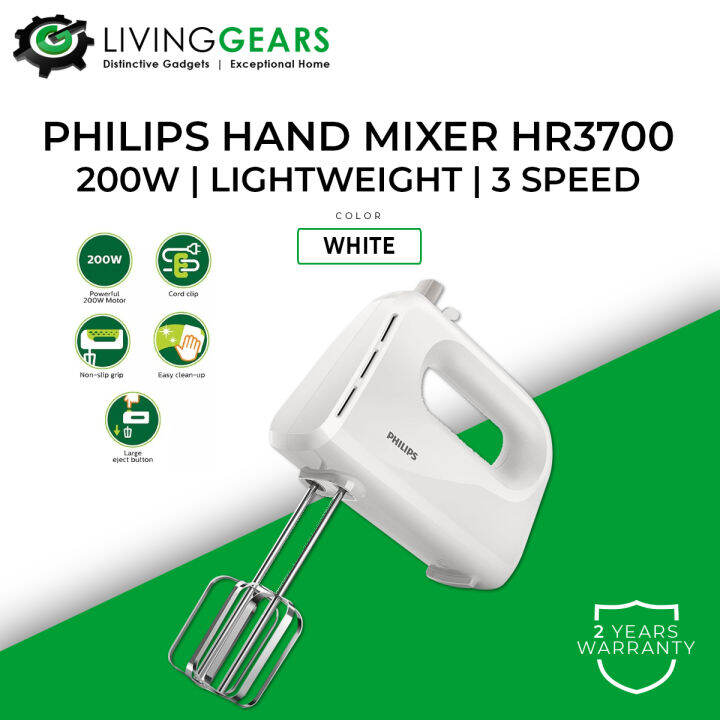 Philips Daily Collection Kitchen Hand Mixer HR3700 3 Speed (200W