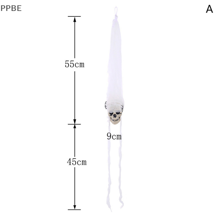 ppbe-ที่แขวนหัวกะโหลกฮาโลวีนแมงมุมผ้าฝ้ายเรืองแสงหัวแขวนแมงมุมน่าขนลุกของเล่นไฟฟ้าลานบาร์ของเล่นตกแต่งงานปาร์ตี้