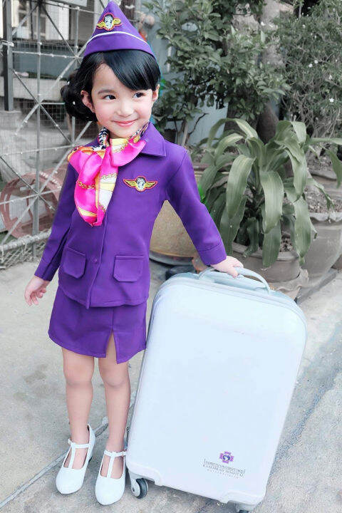 ชุดอาชีพเด็ก-ชุดแอร์โฮสเตส-ชุดแอร์-งานดี-เย็บเป๊ะทุกจุด-งานเซ็ท-4-ชิ้น-ประกอบด้วย-เสื้อ-กป-หมวก-ผ้าพันคอ
