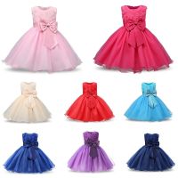 Baby Girl 3D Rose Flower Birthday Party Tutu Kids Clothes Princess Baby Dress for Girls Kids Girls Wedding Ball Gown for 0-12 years