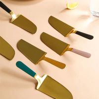 Stainless Steel Pizza Shovel Knife Gold Cake Spatula Shovels Butter Cheese Ice Cream Dessert Cutter Food Kitchen Tools 1pcs