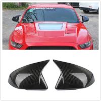 สำหรับ Ford Mustang 2015 2016 2017 2018 2019 2020 2021 2022เคสโทรศัพท์กระจกรถคาร์บอนไฟเบอร์แท้มุมมองกรอบโครเมี่ยมตกแต่งไฟท้ายหมวกเพิ่มเติม