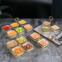 [COD] fruit platter divided grid plate nut snack dried ktv dessert refreshment eating