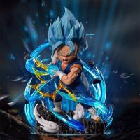 Dragon-Ball Blue Hair Vege-tto CombinedVaporWave Q-type Anime Figure model 9cm