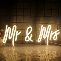 Mr Mrs Neon Sign LED Custom Luminoso Light Bedroom Gift Anniversary Party Room Valentine Day Wedding Wall Decoration