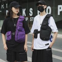 ๑❈▪ กระเป๋าคาดหน้าอกสไตล์ฮิปฮอป Men Rig กันน้ำ กระเป๋าสะพายข้าง Hip Hop Street Wear Sling Chest