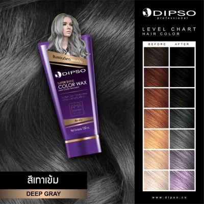 สีเทา แว๊กซ์สีผมดิ๊พโซ่ ซุปเปอร์ ชายน์ แฮร์ คัลเลอร์ แว๊กซ์ 150 มล. DIPSO Super Shine Hair Color Wax 150 ml.