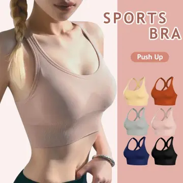 Sports Bra For Women Gym Strong Support Fixed Cup Wireless Bras Adjustable  Seamless Fitness Tank Top