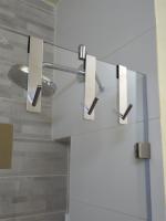 Shower Door Back Stainless Steel Over Glass Door Shower Towel Rack S-Shape Bathroom Shelf Bathrobe Hanger Holder Hooks