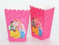 24Pcs Princess Popcorn Box Kids Birthday Party Deco Supplies Cartoon Popcorn Box