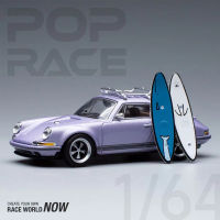 POPRace 1:64 Alloy Model Car Singer 964 Sport Vehicle W Surfboard -Purple