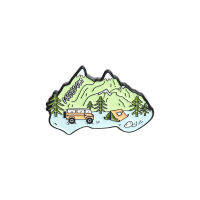 Go Camping! Nature Pins Adventure Brooches Camping In The Mountains Badges Moon Tree Moon River Bus Brooches for Explorer