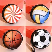 Dompet koin ritsleting kartun lucu tas Headset basket sepak bola Mini tas koin dompet kecil aksesoris hadiah anak-anak