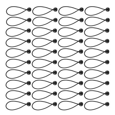 50 Pcs Bungee Cord with Balls Elastic Ties Bungee Toggles Ties for Marquees,Tents Banners,Flag Poles,Tarp