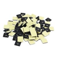 【CW】 100 Pcs Self Adhesive Cable Tie Mount Base Holder 20 x 6mm