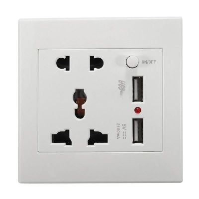 2.1A Dual USB Wall Charger Socket Adapter Universial Power Outlet Panel wite Swi
