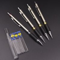 ☽☬☈ Art Mechanical Pencils Set in Leather Case Metal Drafting Pencil 0.5 0.7 0.9 2.0 Mm Black Color Lead Holders For Sketching