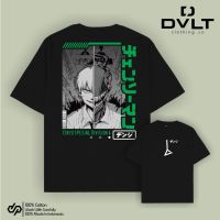 เสื้อยืดคอกลมเสื้อยืด พิมพ์ลายอนิเมะ Chainsawman DEVIL PULL IT OUT DENJI DISTRO 30s สีดํา | Ikuzo.studio | เสื้อยืด ลายก