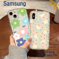 Transparent Flower Airbag Case Compatible for Samsung S21 S22 S23 Ultra A14 A13 A12 A04S A03S A52 A51 A71 A34 A50 A50S A02s A22 A32 A23 A54 A11 Phone Case Shockproof Air Cushion TPU Silicone Protective Cover