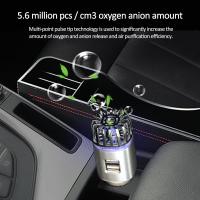 Hot chargeable Dual USB Car Air Purifier Mini Car Oxygen Bar Fresh Air Anion Ionic Purifier Removes e Odor Car Accessries