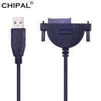 CHIPAL ชุดสัญญาณไฟ LED USB สายเคเบิลอะแดปเตอร์ขนาดเล็ก SATA 7 + 6 13Pin สำหรับโน๊ตบุ๊ค CD-ROM DVD-ROM สำหรับถาดแคดดี้เอชดีดี Slimline ไดรฟ์