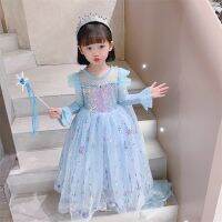 ☒❀✎ Foreign trade Halloween spring new Frozen Aisha long-sleeved dress temperament princess childrens dress wholesale