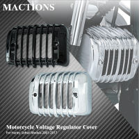 รถจักรยานยนต์ V Oltage Regulator ปก F Airing พลาสติกสีดำ โครเมี่ยมสำหรับฮาร์เลย์ Softail สปริงเกอร์มรดกแฟตบอยฝ่าวงล้อมคลาสสิก FXS