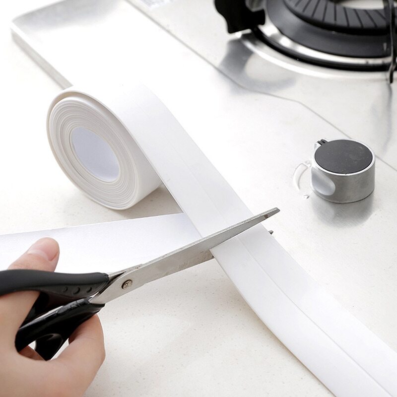 {Deli tape} 1Roll Waterproof Mold Proof Adaptive Tape Durable Use PVC Material Kitchen Bathroom Wall Sticker Sink Edge Sealing Gadgets