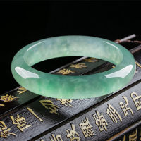 zheru Jewelry Natural Burmese Emerald Light Green Two-color 54mm-64mm celet Elegant Princess Jewelry Best Gift for Girlfriend