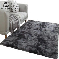 New European Long Hair Fashion Bedroom Car Bay Window Bedside Mat Washable Personality Blanket Gradient Color Living Room Rug