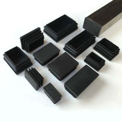 2/4/10PCS Square Rectangle Plastic Black Blanking End Cap Caps Tube Pipe Insert Plug Bung DIY Tools 10x10mm 120x120mm