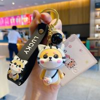 Women Bag Pendant Shiba Inu Dog Keychain Car Keyfob Gift Creative Dog Animals Accessories Cute Cartoon Pattern PVC Keyring