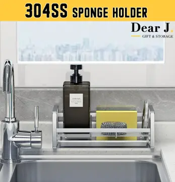 Kitchen Sink Aluminum Storage Organizer Stainless Steel Sponge Soap Brush  Holder