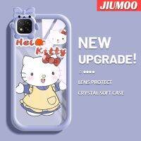 เคส JIUMOO สำหรับ Xiaomi Redmi 9C NFC POCO C31เคสลายการ์ตูนกระโปรงฮัลโหลคิตตี้สีสันสดใสน่ารักเล็กๆน้อยๆมอนสเตอร์สเตอร์กล้องนิ่มสำหรับเลนส์กันกระแทกแบบใสเคสมือถือความคิดสร้างสรรค์โปร่งใสเรียบง่ายฝาครอบป้องกันซิลิโคน